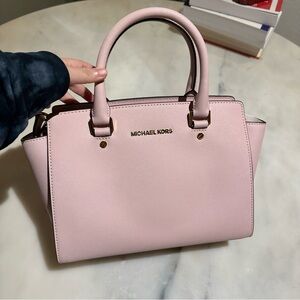 MICHAEL Michael Kors Pink Saffiano Leather Satchel